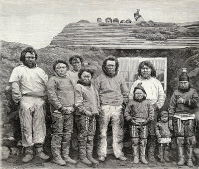 Een Eskimo familie, uit 